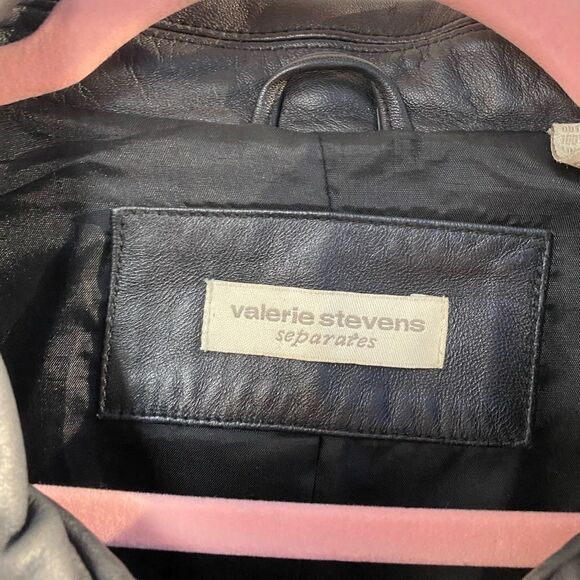 Valerie Stevens Leather Jacket with Front Zipper Pockets Size XL - Picture 4 of 9